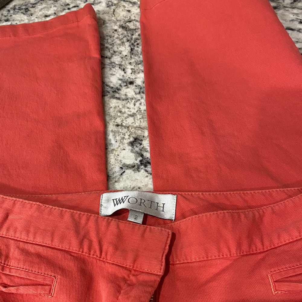 Worth wide leg coral pants, sz 2